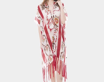 Available In Various Colors. Long Printed Kimono Bikini Cover Up At Rs - Foto 2