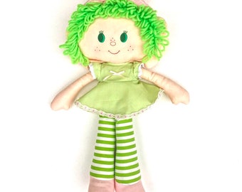 Lime Chiffon Rag Doll | Vintage Lime Chiffon Cloth Doll | Kenner Strawberry Shortcake Soft Doll | American Greetings Plush Doll | Plushie