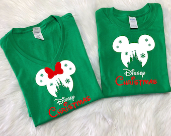 GREEN Disney SNOWFLAKE CASTLE with Disney christmas, Disney inspired shirt, Family Vacation shirts,Disney christmas shirts, Family vacation