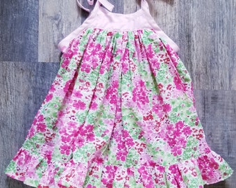 2T, 3T, London Dress, Toddler Girl Dress, Summer Dress, Ruffles, Pink, Flower Print, Floral Print