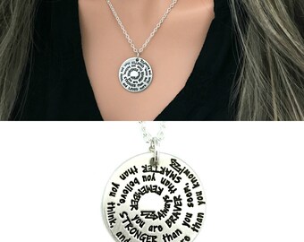 You Are Braver Than You Believe Stronger Than You Seem And Smarter Than You Think Loved More Than You Know - Motivational - Engraved Jewelry