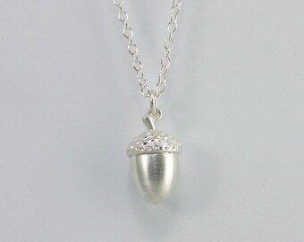 Small Silver Acorn Pendant.