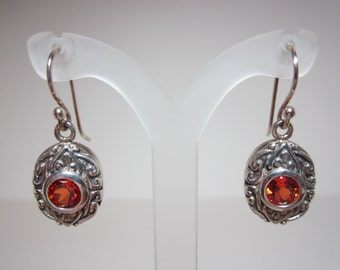 Lab Grown Padparadscha Sapphire Earrings