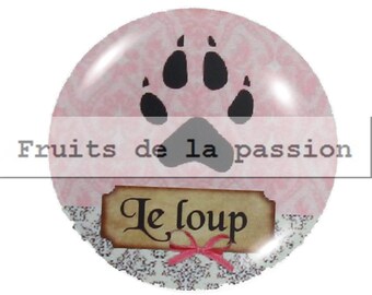 1 cabochon 25mm round glass, tales, fairy tale