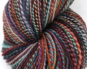 Handspun Sport Yarn "Flowerbox" 480 yds Large Skein
