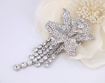 Crystal Orchid-Swarovski Rhinestone Bridal Comb