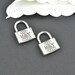 15 pcs lock charms, Engraved charms, Antique silver charms, Metal charms, Alloy charms, Jewelry findings, 27 mm x 13 mm, Cheap charms, A14