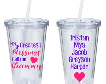 My Greatest Blesssings Call Me Grammy - Custom Grandma Tumbler - Custom Mother's Day Gift - Gifts for Mom - Gifts for Grandma