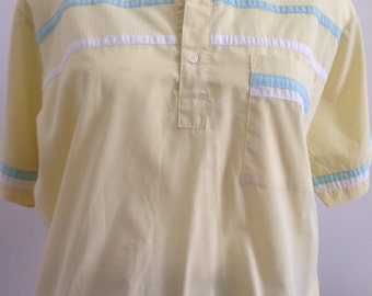 yellow normcore grandpa polo shirt