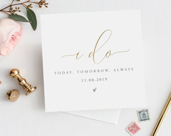 Romantic Bride or Groom Card | To My Groom Card | To My Bride Card | Wedding Card | Groom Card | Bride Card | Modern Text Wedding Card
