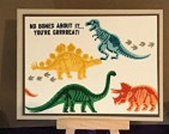 No Bones About It Dinosaur Greeting Card