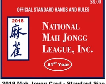 National Mah Jongg League 2018 Card - Official Hands and Rules