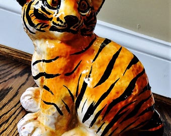 Vintage Bellini Italian Pottery Tiger Cub Sculpture