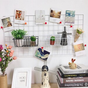 3 Sets Of Grid Photo Wall Wire Mesh Display Panel Decorative Iron Rack Photograph Hanging 3 Sets Of Grid Photo Wall Wire Mesh Display Panel Decorative Iron Rack Photograph Hanging