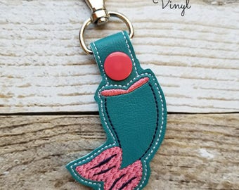Mermaid Tail Keychain, Mermaid Tail Snap Tab, Mermaid Tail Key Fob, Mermaid Tail Charm