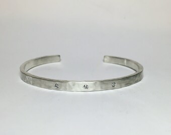 Hammered Diamond Cuff Bracelet