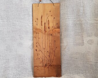 Wall Decor, Painting on Wood, Pyrography Art, Gift Idea