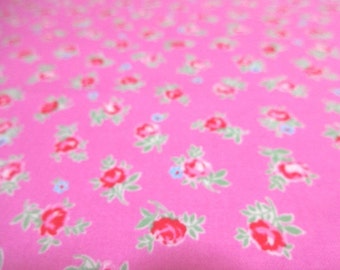 SALE Japanese Fabric LECIEN Flower Sugar Red Flower Pink FQ 31131