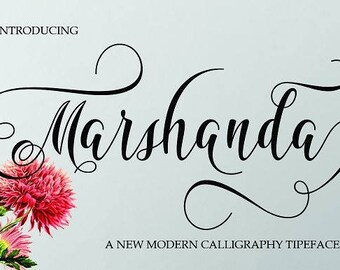 Marshanda Fonts Digital font Swirly Font Script Font Digital download swash font Handwritten font calligraphy font wedding font Cricut font