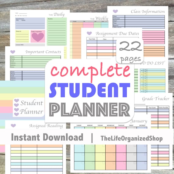 Student Planner College Student Planner/ High School Student