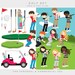 Golf clipart - golf clip art golfing girls golfing boys golfing cute golf ball golf cart clubs sport kids digital personal commercial use