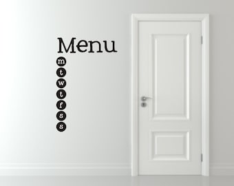 Menu Board Vinyl Wall Decal - Kitchen Wall Decal - Menu Board chalkboard vinyl decal - Kitchen organizing menu board vinyl wall decal