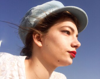 Cap newsboy Blue Velvet / / Newsboy Cap