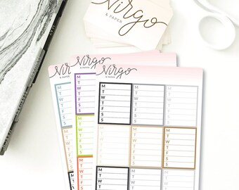 Monday-Sunday Weekly List Sidebar Stickers - Full Box Weekly List Planner Stickers - Choose Glossy or Matte Planner Stickers SMS