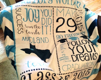 Personalized Graduation Blanket - Subway Art