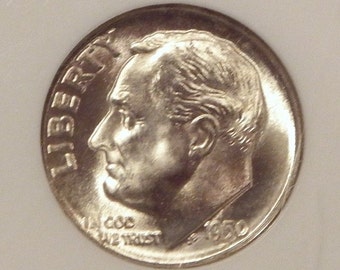 1950D Roosevelt Dime NGC MS66