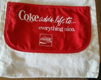 Vintage 1970's Coca Cola canvas advertising tote bag, Coke Adds Life to...Everything Nice.
