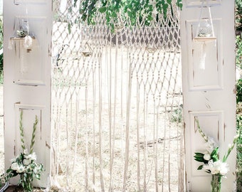 Macrame curtain, Macrame wedding arch, Macrame wedding backdrop, Wedding ceremony arch, Large bohemian Curtain, Boho wedding