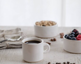 Coffee Craver Cappuccino Mug - Handmade Pottery Mug -8 oz mug