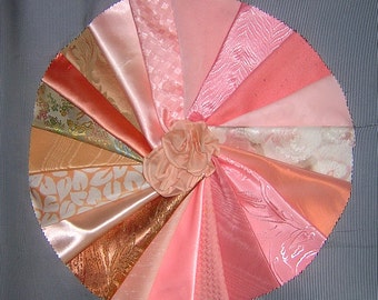 20 PCS Pretty Peach Crazy Quilt Fabrics for Crazy Quilts, Art Quilts & Art projects