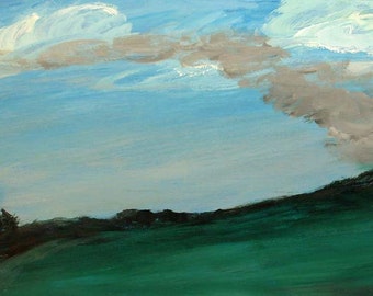landscape painting, Fire Line, acrylic fire painting