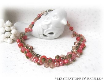 Orange coral necklace salmon watercolor 'Tonic'
