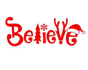 Digi-tizers Believe Christmas Word Art (SVG Studio V3 JPG)