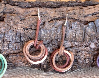 Earrings pair paper mache with metal core Canapart artisan 50% off. 03