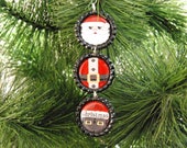 Items similar to Santa Claus Bottle Cap Christmas Ornament, Christmas