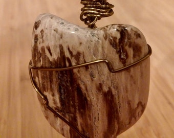 Petrified Wood Wire Wrapped Pendant