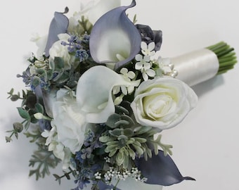 Blue Wedding Bouquet Blue Bouquet Bridal Bouquet Winter Wedding Blue Bridal Bouquet Wedding Bouquets