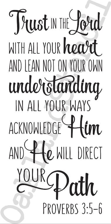 Inspirational STENCILTrust in the Lord-Proverbs 3:5-6Two