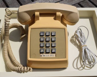 Western Electric Bell System Beige Push Button Phone