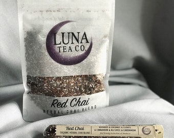 Chai Tea - Herbal Tea - Loose Leaf Tea - Organic Tea - Caffeine Free Tea - Rooibos Tea - Red Bush Tea - Coconut Chai - Decaf Tea - RED CHAI