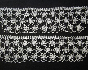 TATTING Pair of Vintage Edgings 5" x 18" Each