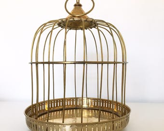 vintage solid brass decorative bird cage hanging or countre mount jungalow bohemian - Decorative Bird Cages vintage solid brass decorative bird cage hanging or countre mount jungalow bohemian - Decorative Bird Cages