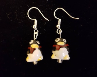 Ceramic Penguin Earrings