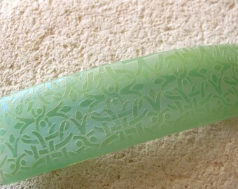 Large Dichroic Barrette, Two Finish, Green Barrette, French Barrette, Fused Glass Barrette, Fused Glass Jewelry, Ccvalenzo, 062317ba102