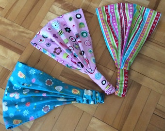Baby bandana, child headscarf, toddler headband, baby girl bandana, newborn photo prop pink blue dots floral hair scarf cotton fabric turban