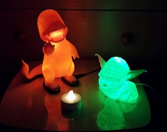 Customed lamp, 3d printed lamp, geek lamp, figures, gaming, geek, gift, office, perfect gift, christmas, birthday